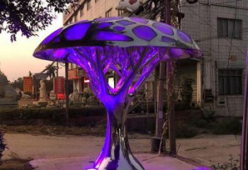燈光樹雕塑精品，景觀雕塑，不銹鋼燈光蘑菇樹雕塑生產(chǎn)商