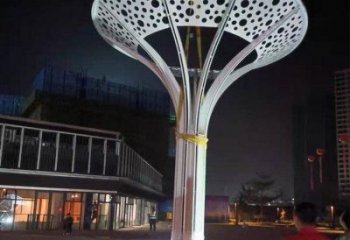 傘樹雕塑定價，景觀雕塑，園林鏤空傘樹雕塑廠家