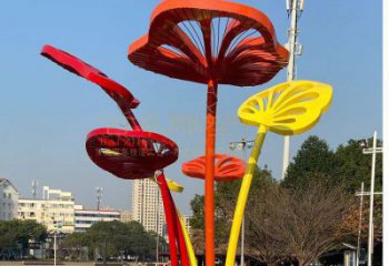 芭蕉葉雕塑訂做，公園雕塑，不銹鋼芭蕉葉雕塑公司