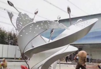 樹葉雕塑優(yōu)選，陸地擺件，不銹鋼樹葉雕塑制作廠家