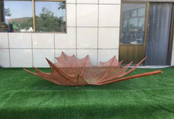 鏤空樹葉雕塑制作，美陳雕塑，鐵藝樹葉雕塑觀賞型