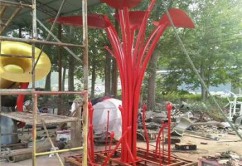 花樹雕塑定做，公園小品，烤漆不銹鋼花樹雕塑定價(jià)