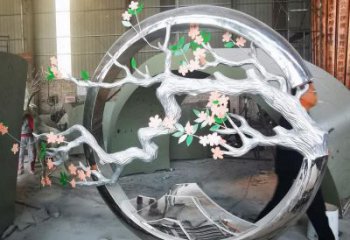 梅花樹雕塑廠家，花園小品，不銹鋼梅花樹雕塑精選