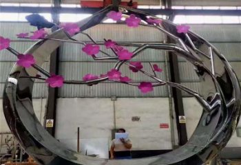 梅花樹雕塑定做，美陳雕塑，不銹鋼梅花樹雕塑廠家