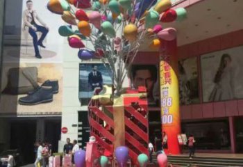 氣球樹(shù)雕塑廠家，圓雕體系，玻璃鋼氣球樹(shù)雕塑選定