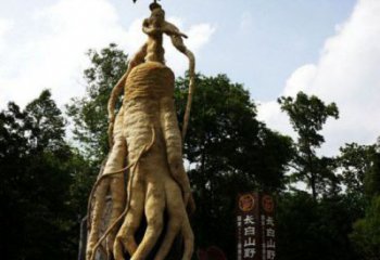 人參雕塑定制，標(biāo)識雕塑，戶外景觀人參樹雕塑指用