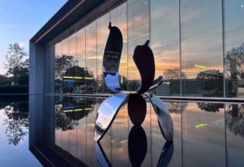 四葉草雕塑展品，景觀雕塑，不銹鋼四葉草雕塑供應(yīng)