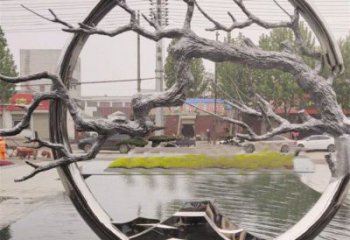 圓環(huán)樹雕塑供求，室外雕塑，不銹鋼圓環(huán)樹雕塑選定