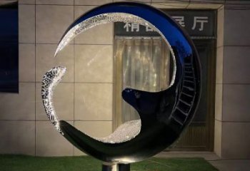 小區(qū)水滴雕塑，拉絲景觀雕塑，抽象效果