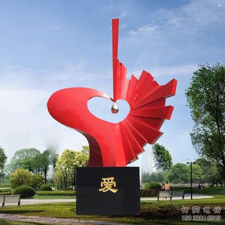 愛(ài)心雕塑制造商，城市雕塑，不銹鋼愛(ài)心雕塑觀賞型