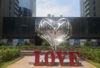 彩繪景觀love雕塑生產，景區(qū)案例，彩繪不銹鋼love雕塑優(yōu)選