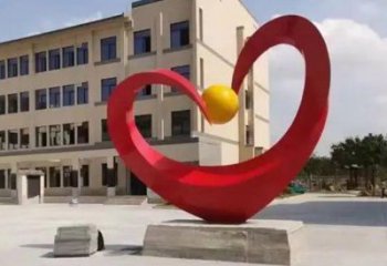 愛心雕塑提供，多彩藝術(shù)，中式烤漆愛心雕塑通用