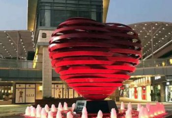 心形球雕塑常用，鋼管組合，不銹鋼烤漆心形球雕塑定價(jià)