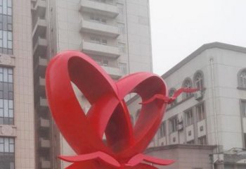 雙心雕塑制造商，城區(qū)小品，不銹鋼雙心雕塑定制