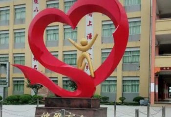 花園桃心雕塑批發(fā)，標(biāo)識(shí)雕塑，展示不銹鋼桃心雕塑優(yōu)選