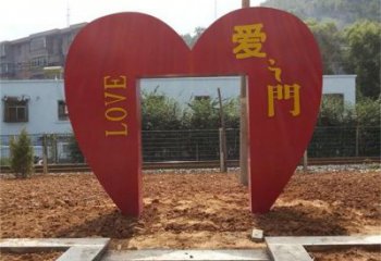 桃心雕塑常用，公園小品，不銹鋼桃心雕塑生產(chǎn)商