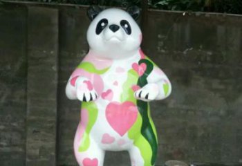熊貓雕塑常用，景觀概念，彩繪熊貓雕塑廠家展品