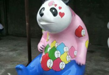 熊貓雕塑工廠，城市裝飾，彩繪熊貓雕塑供給