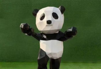 金屬熊貓雕塑制作廠家，城市裝飾，卡通熊貓雕塑標(biāo)準(zhǔn)