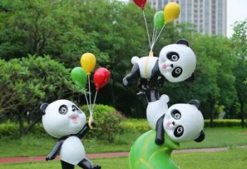 熊貓雕塑廠家優(yōu)選，城市裝飾，展示卡通熊貓雕塑定做