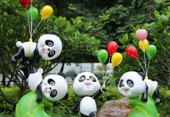 熊貓雕塑觀賞型，露天雕塑，卡通熊貓雕塑訂做廠家