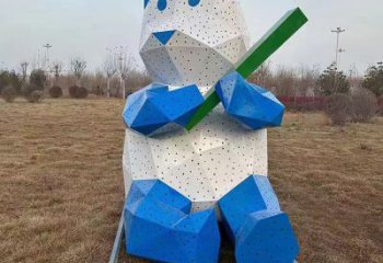 景觀熊貓雕塑制造，歐式風(fēng)格，切面熊貓雕塑廠家定價(jià)