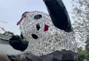 景區(qū)熊貓雕塑優(yōu)選，圓雕體系，鏤空切面熊貓雕塑選定