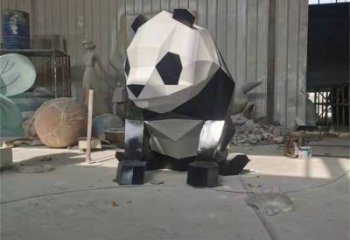 熊貓雕塑精選，陸地?cái)[件，公園切面熊貓雕塑精品