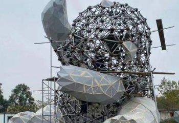 藝術(shù)熊貓雕塑觀賞型，街景小品，切面熊貓雕塑常用