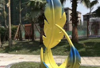 羽毛雕塑承接，景區(qū)案例，公園烤漆羽毛雕塑定制