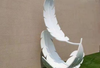 現(xiàn)代羽毛雕塑定制，中式工藝，景觀烤漆羽毛雕塑造型