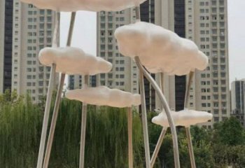 云朵雕塑服務(wù)商，創(chuàng)意雕塑，鏤空云朵雕塑訂做
