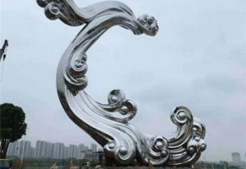 祥云雕塑批發(fā)，拉絲工藝，不銹鋼祥云雕塑承接