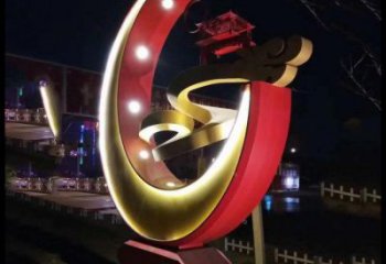月亮雕塑觀賞型，街景小品，鏤空月亮雕塑主題常用