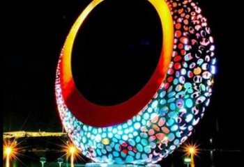 月牙雕塑常用，景觀概念，鏤空月牙雕塑廠家展品