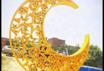 月亮雕塑制作承接，陸地擺件，不銹鋼月亮雕塑制造商