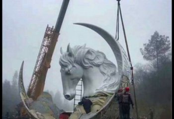 月亮雕塑通用，陸地?cái)[件，各類月亮馬頭雕塑點(diǎn)擊