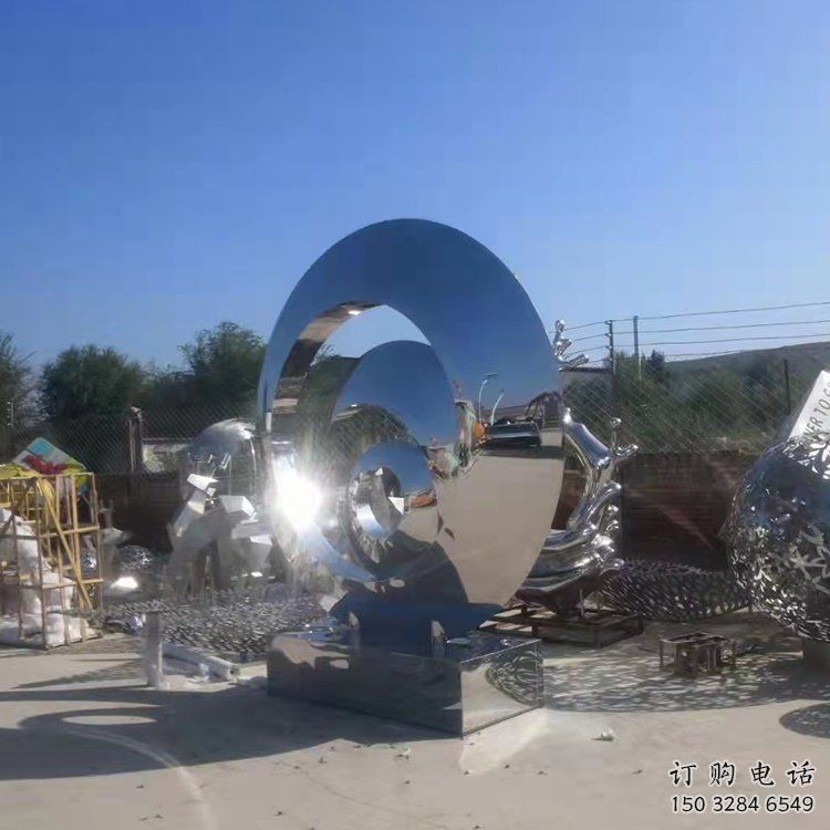 公園圓環(huán)雕塑，噴砂發(fā)光雕塑，鍛造工藝