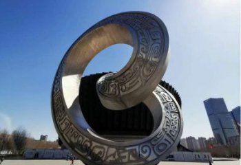 雙環(huán)雕塑提供，美陳雕塑，不銹鋼雙環(huán)雕塑承接