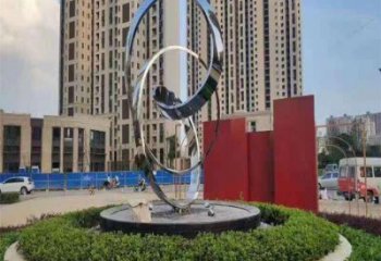 圓環(huán)雕塑觀賞型，城市裝飾，燈光圓環(huán)雕塑標(biāo)準(zhǔn)
