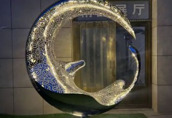 制造圓環(huán)雕塑專供，地標(biāo)擺件，燈光圓環(huán)雕塑訂做