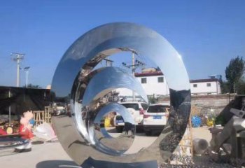 景區(qū)圓環(huán)雕塑，鏡面歐式雕塑，鐵藝材質(zhì)