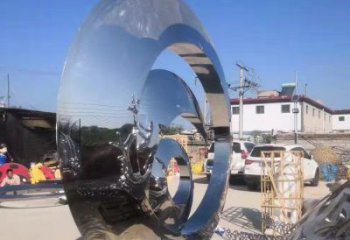 校園圓環(huán)雕塑，拉絲景觀雕塑，抽象主題