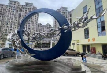 圓環(huán)雕塑定做，小區(qū)擺件，烤漆圓環(huán)雕塑制作