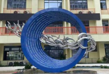 圓環(huán)雕塑供求，美陳雕塑，烤漆圓環(huán)雕塑優(yōu)選