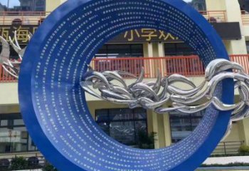 制造圓環(huán)雕塑供需，鋼管組合，烤漆圓環(huán)雕塑供應(yīng)
