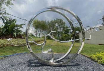 圓環(huán)樹雕塑承接，鍛造工藝，不銹鋼圓環(huán)樹雕塑訂做