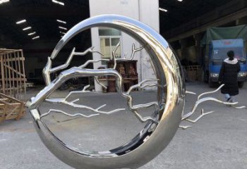圓環(huán)樹雕塑服務(wù)商，美陳雕塑，不銹鋼圓環(huán)樹雕塑訂做