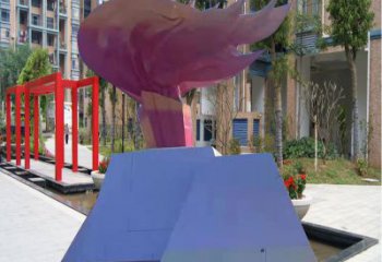 抽象火把雕塑優(yōu)選，拉絲工藝，不銹鋼火把雕塑承接