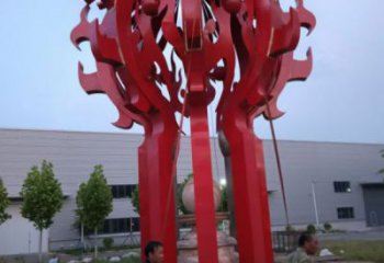 火球雕塑，精神堡壘火球雕塑落地展示